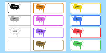 Editable Drawer Peg Name Labels Colours Names - name tags, signs