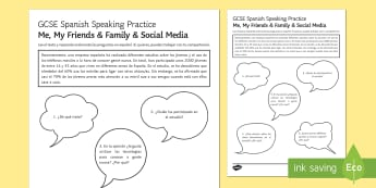 Meeting People Using Apps Speaking Practice Activity Sheets - Spanish Speaking Practice, social media, technologies, friends, meeting people, teenagers, activity,