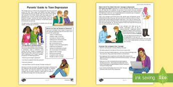 Supporting Your Teenager's Mental Health Parent and Carer Information Sheet  - Key Stage 4 Mental Health PSHE depression parent child teenager mood carer guide wellbeing