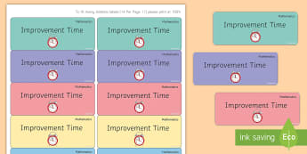 Maths 'Improvement Time' Stickers - Marking, Feedback, Stickers, Rewards, Learning, Attitude, Time-Saving, Positive, Praise, DIT, Over t
