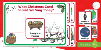 Christmas Carol Choosing Cards - Christmas songs, hymns, away in a manger, God rest ye merry gentlemen, joy to the world, O Christmas