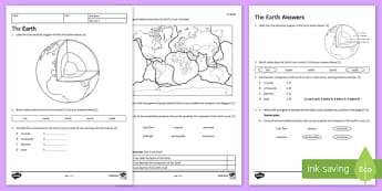 KS3 The Earth Homework Activity Sheet