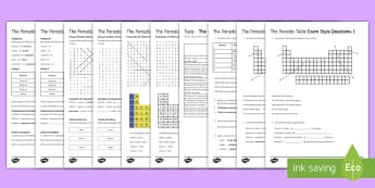 Periodic Table Assessment Package - Assessment Package, periodic table, elements, compounds, groups, periods, gases
