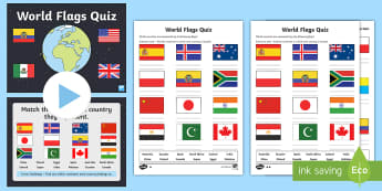 World Flags Quiz Pack - geography, flags, world, earth, countries, continents, nationalities, 