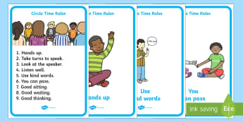 Circle Time Rules Display Posters - Circle time, rules, rule, SEN, behaviour management, PSHE, SEAL, carpet time, circle, display banner, display, good sitting