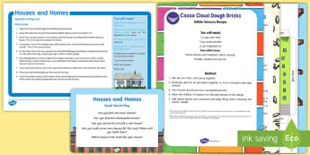 Houses and Homes Small World Play Idea and Printable Resource Pack - EYFS Houses and Homes, my environment, tuff tray, tuff spot, sensory tray, small world, happy land, 