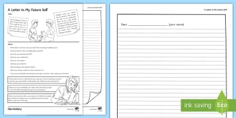 A Letter to My Future Self Activity Sheet - all about me, future self, letter, transition, form time, pastoral, worksheet