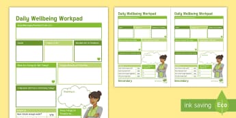 Daily Wellbeing Workpad Postcards - wellbeing, jotter, notes, cards, postcards, daily pad, teacher's pad, memos