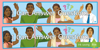 I Can Answer Questions Banner - motivation, positive, classroom, diverse