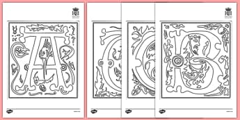 Medieval Alphabet Sheets - richard III, medieval, alphabet, sheet