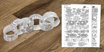 Christmas Mindfulness Colouring Paper Chain - christmas, mindfulness, colouring, paper chain