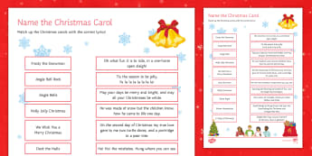 Christmas Carols Activity Sheet - christmas, carol, activity, quiz