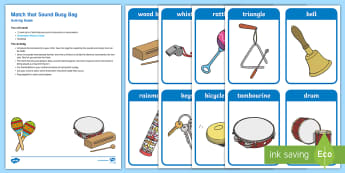Match That Sound Busy Bag Resource Pack for Parents - instruments, sounds, listening, phonics, phase 1, aspect 2, music