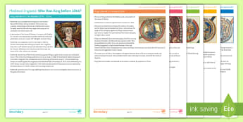 Anglo Saxon Kings Timeline Activity Sheet - anglo saxon, edward confessor, harold godwine, harold harefoot, harthacnut, king cnut, aethelred,vik