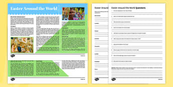 Easter Around the World Reading Comprehension Activity - English, Reading comprehension, Easter, traditions, Passover, Eggs, Lent, Good Friday, Easter Sunday, reading practice