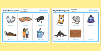 Rhyme Matching Game - Rhyming strings, rhyme, rhyme game, rhyme activity, literacy game, word game