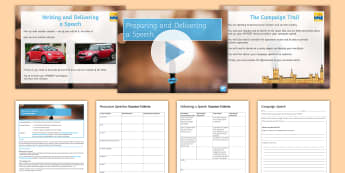 Delivering a Speech Lesson Pack - Secondary - Event - General Election 08/06/2017 KS3 persuasive language, speaking and listening, pla