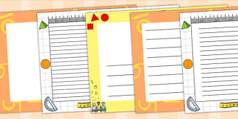 Maths Page Borders Landscape - numeracy, writing template, math