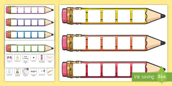 Editable Writing Target Cards Pencils - writing targets, writing target cards, editable, pencils, editable pencils, editable writing targets, targets