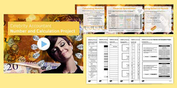 Celebrity Accountant Number and Calculation Project Pack - celebrity, accountant, number, calculations, project