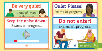 Exams in Progress Display Signs - KS3/4 Display Resources, exams, exams in progress