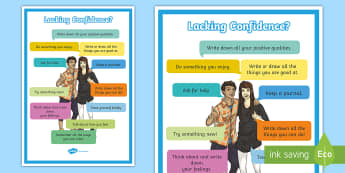 Lacking Confidence? A4 Display Poster - English - young people, families, PSHCE, Emotions, anxiety, self-help