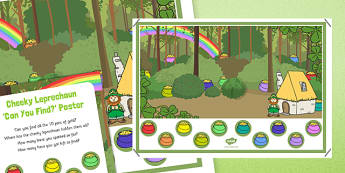 St. Patrick's Day Cheeky Leprechaun Can You Find