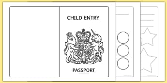 EYFS Child Entry Passport - early years, passport, transport 