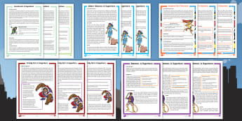 Superheroes Differentiated Reading Comprehension Activity Pack - Comic, Marvel, Heroes, Superpowers, Reading, Comprehension