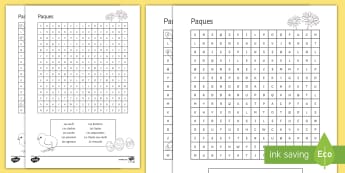 Easter Word Search French - French, Easter, word search, Pâques, vocabulary, vocabulaire, sweets, chocolat.