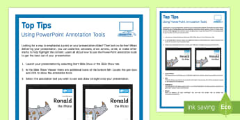 PowerPoint Annotation Top Tips - powerpoint, annotation, class tips, It, ICT, computing, presentations, interactive, whiteboard