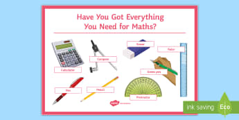 Maths Equipment Check Desk Mat - equipments, maths equipment, maths check, maths KS3, Ks4 maths, 