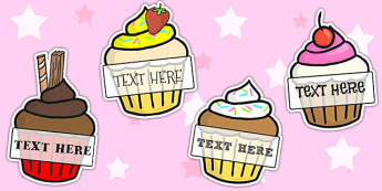 Pupil Self Registration Editable Cupcakes 2 per A4 - cakes, bake