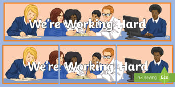 We're Working Hard Banner - Key Stage 4 Entry Level, motivation 