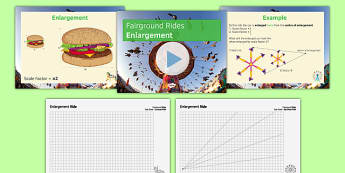 Fairground Rides Enlargement SEN MLD - maths, KS3, SEN, MLD, geometry, transformations, enlargement, translation, reflection, project,