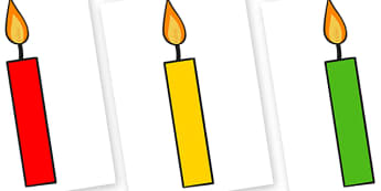 Editable A4 Multicoloured Candles Plain - editable, image, editable image, multicoloured candles, candles, candles for display, display images of candles, editable picture, editable display image, display, display picture