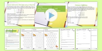 KS3 Half Term 1: Number, Lesson Pack 12: Using Column Addition and Subtraction for Whole Numbers - operations, calculating, calculations, integers, adding, Subtracting