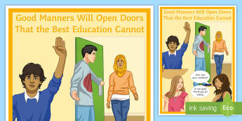 Good Manners Behaviour Poster- Manners, Maketh, Display, banner, classroom Management, behaviour 