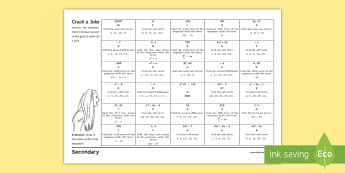 Finding the nth Term of a Quadratic Sequence Activity - Ada Lovelace, quadratic, sequence, nth, algebra, patterns