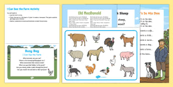I Can See The Farm Busy Bag Prompt Card and Resource Pack