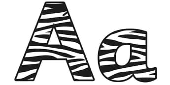 Zebra Pattern Display Lettering - safari, safari lettering, safari display lettering, zebra lettering, zebra pattern lettering, zebra pattern, zebra skin