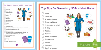 Top Tips for Secondary NQTs - KS3/4 Pastoral Support Material, nqt, tips, help, guide