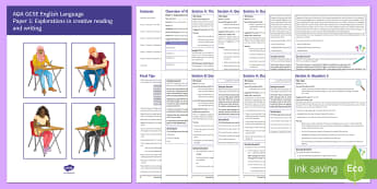 AQA English Language P1 GCSE Exam Revision Booklet - English language GCSE Exam Papers, AQA, AQA revision, exam revision, practice questions, revision ma
