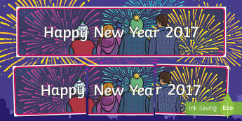 Happy New Year 2017 Banner - New year, new years, New Year's Eve, banner, display, 2017