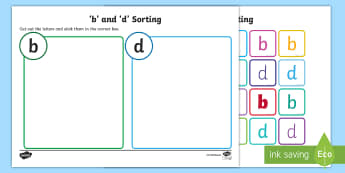 Lowercase b and d Confusing Letter Sort Activity - letters, sorting 