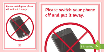 No Mobiles A4 Display Poster  - Behaviour, management, mobile, Phone, poster 