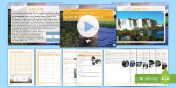 Seven Wonders of Nature Activity Pack - table mountain, jeju island, iguazu falls, amazon river, puerto princess underground river, ha long 