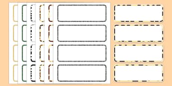 African Safari Word Labels (Editable)- Africa, Safari, word labels, word card, lion, cheetah, puma, jaguar, rhino, hippo, elephant, giraffe, antelope