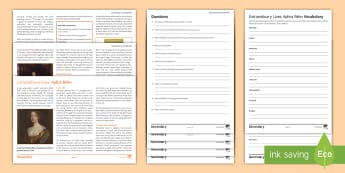 Extraordinary Lives: Aphra Behn Differentiated Reading Comprehension Activity - Aphra Behn, Feminism, Famous Women, Women Authors, Female Authors, Women Writers, Female Writers, En