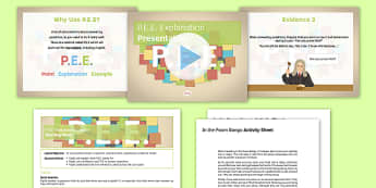 PEE Explanation Pack - PEE, comprehension, reading, answering questions, evidence, explanation, point